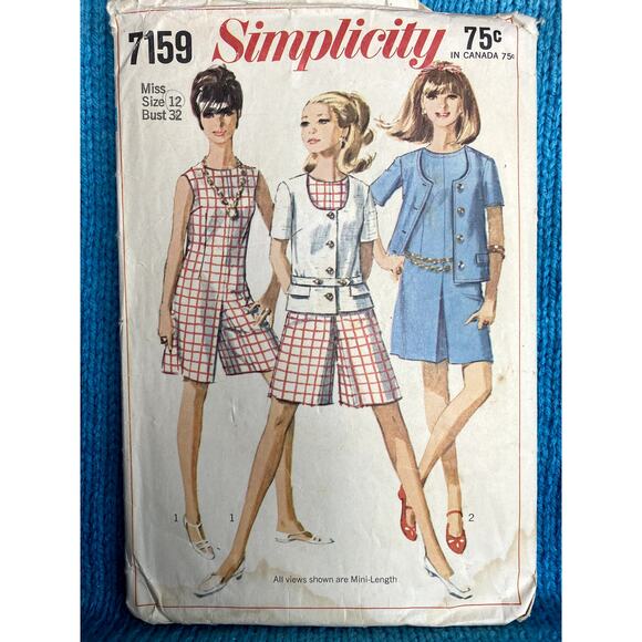 Simplicity 71 59 Sewing pattern romper jacket 1960s size 12 - Picture 1 of 5